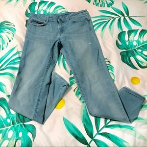Uniqlo women ankle skinny jeans in light blue